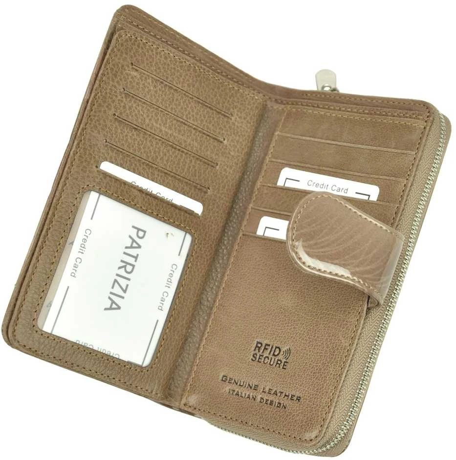 Natūralios odos moteriška piniginė RFID Patrizia FF-116, raudona
