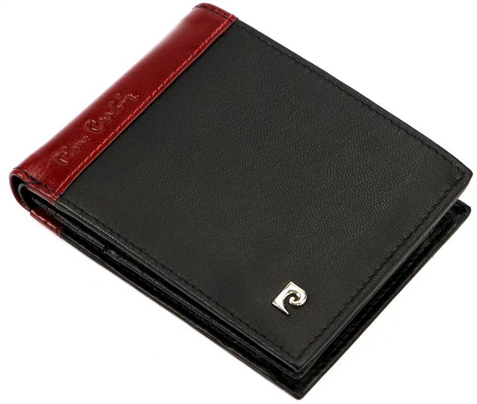 Natūralios odos vyriška piniginė Pierre Cardin TILAK30 8806, juoda/raudona
