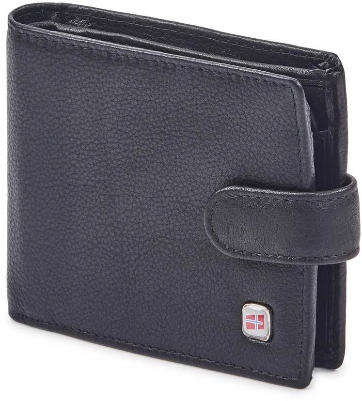 Natūralios odos vyriška piniginė RFID Nordee GW-1953, juoda