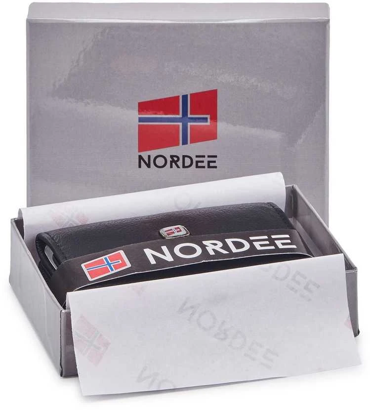 Natūralios odos vyriška piniginė RFID Nordee GW-924, juoda