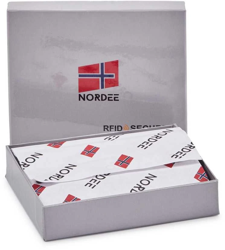 Natūralios odos vyriška piniginė RFID Nordee GW-1953, juoda