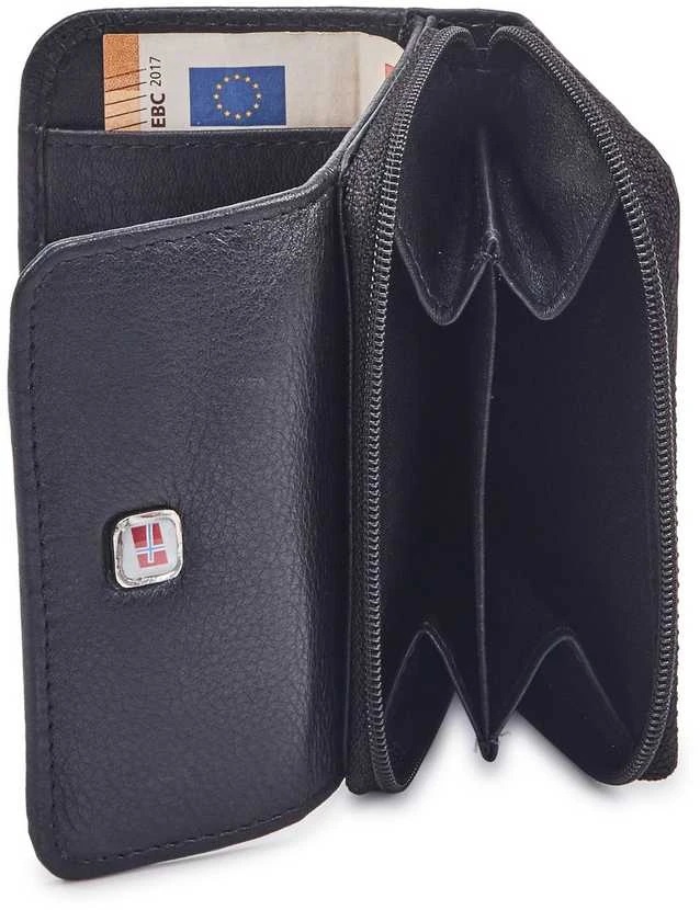 Natūralios odos vyriška piniginė RFID Nordee GW-924, juoda