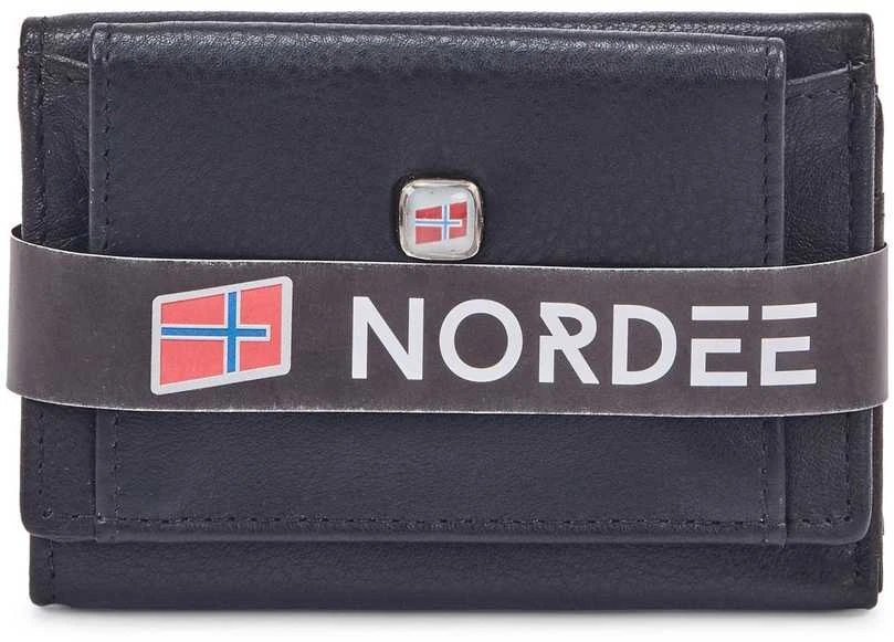 Natūralios odos vyriška piniginė RFID Nordee GW-5617, juoda