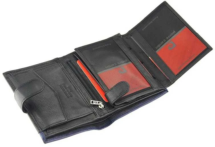 Natūralios odos vyriška piniginė RFID Pierre Cardin SAHARA TILAK14 326A, juoda/raudona