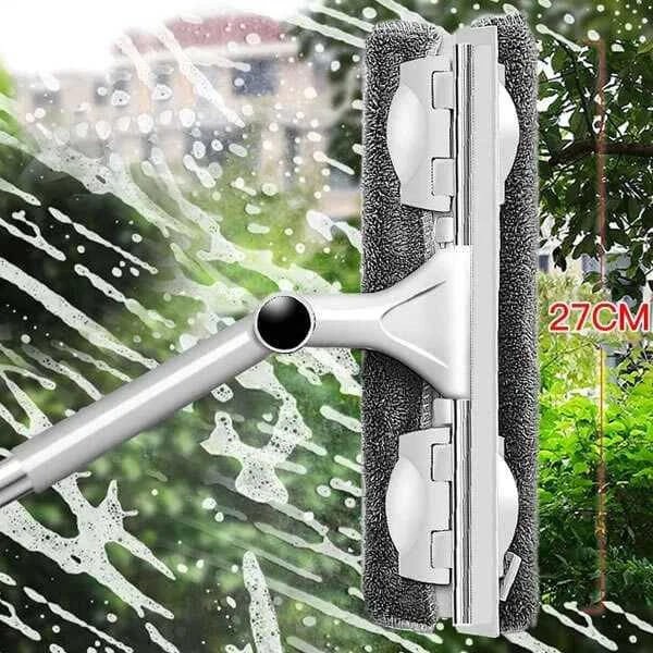 Teleskopinis langų valytuvas su ypatingai lanksčiu antgaliu