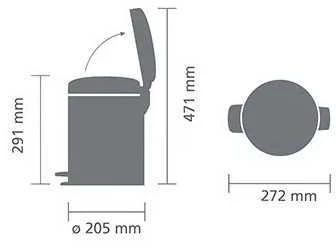 Brabantia Šiukšlių dėžė, NewIcon, 5L - Matt Steel