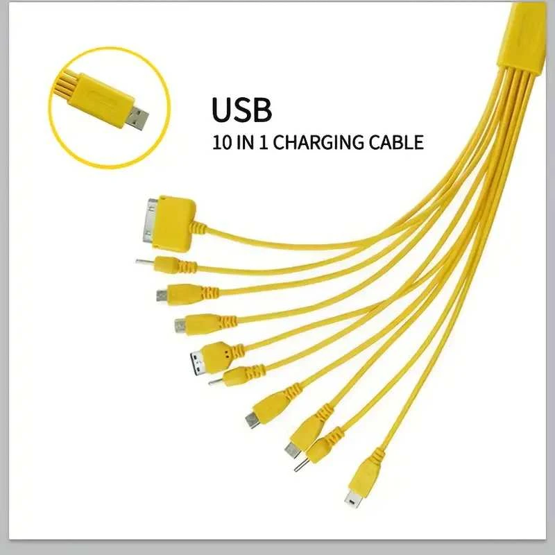 10 in 1 universalus daugiafunkcis įkroviklis USB laidas