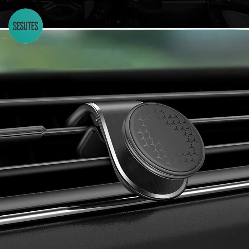 Dėklas Automobilinis magnetinis telefono laikiklis, juodas , SESUTES