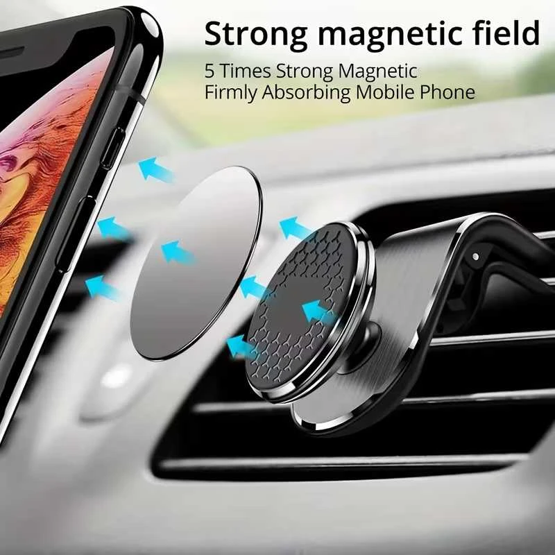 Dėklas Automobilinis magnetinis telefono laikiklis, juodas , SESUTES