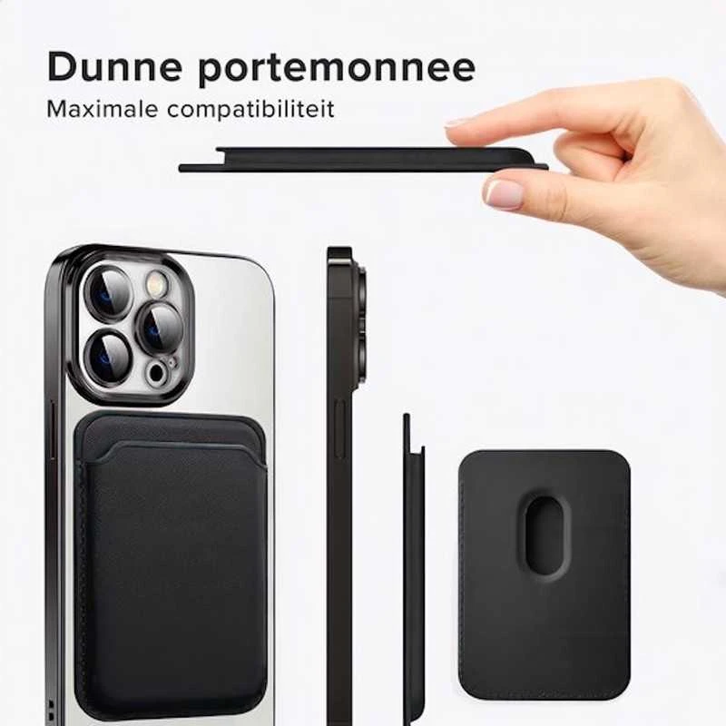 Magnetinis kortelių dėklas - piniginė išmaniesiems telefonams , juodas