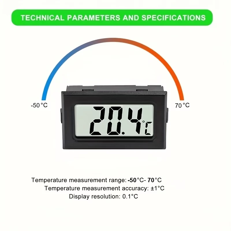 Mini skaitmeninis lauko temperatūros termometras su LCD ekranu