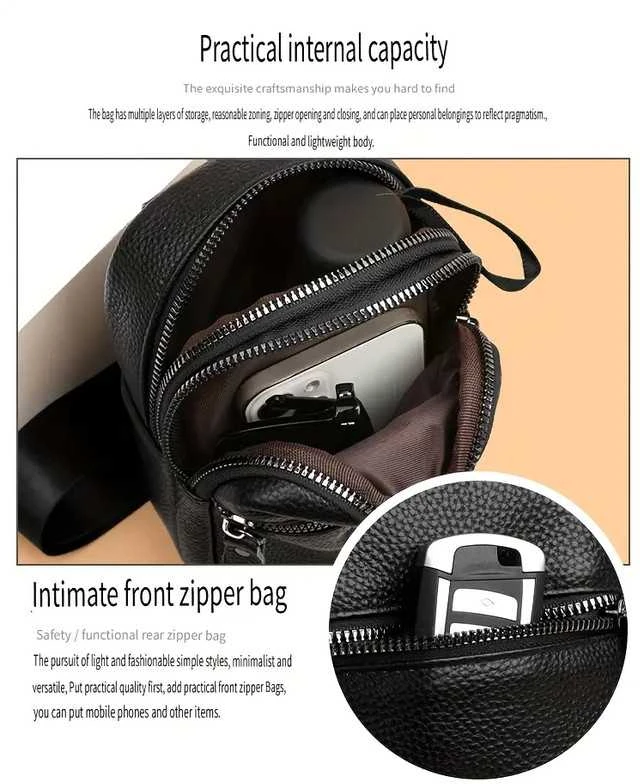 Natūralios odos rankinė , BlackZip1