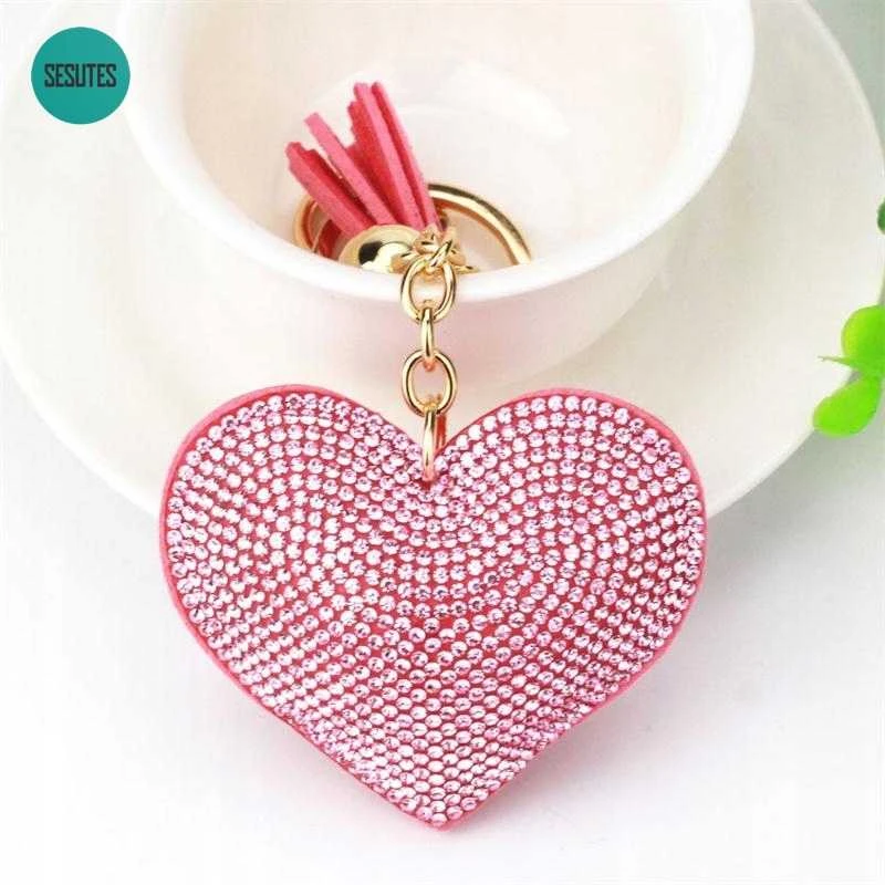 Pink Raktų , rankinės pakabukas , Rožinė Heart