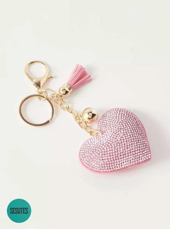 Pink Raktų , rankinės pakabukas , Rožinė Heart