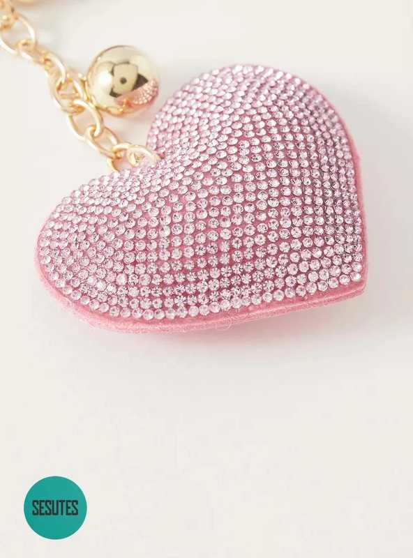Pink Raktų , rankinės pakabukas , Rožinė Heart
