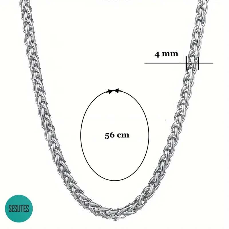 Titano plieno grandinėlė, 4 mm pločio, 56 ​​cm ilgio