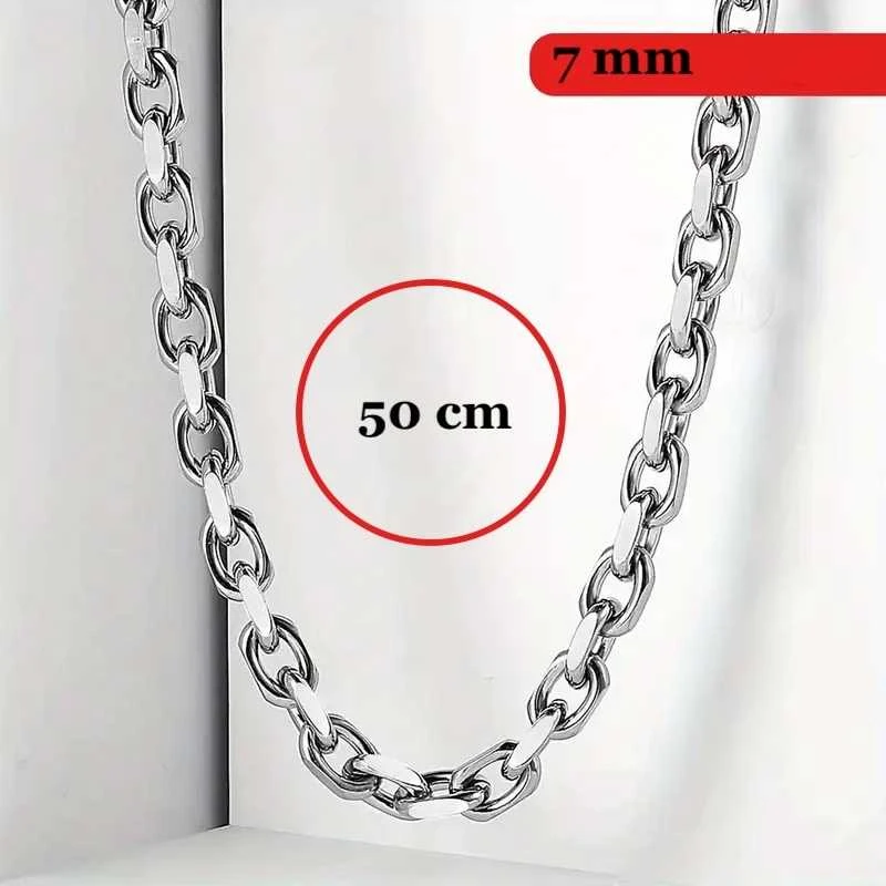 Titano plieno grandinėlė 50 cm ir apyrankė 20 cm , 7 mm pločio