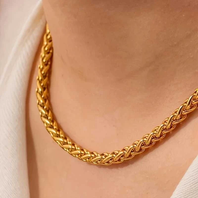 Titano plieno grandinėlė, 6 mm pločio, 56 ​​cm ilgio