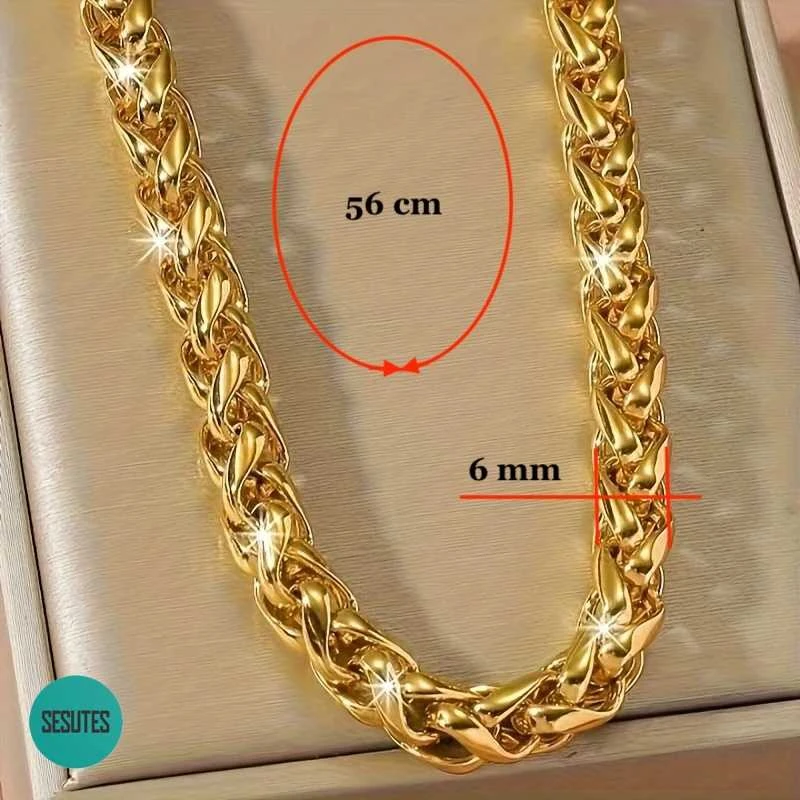 Titano plieno grandinėlė, 6 mm pločio, 56 ​​cm ilgio