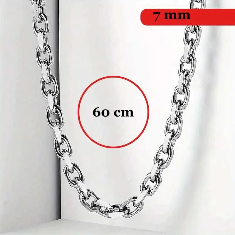 Titano plieno grandinėlė 60 cm ir apyrankė 20 cm , 7 mm pločio