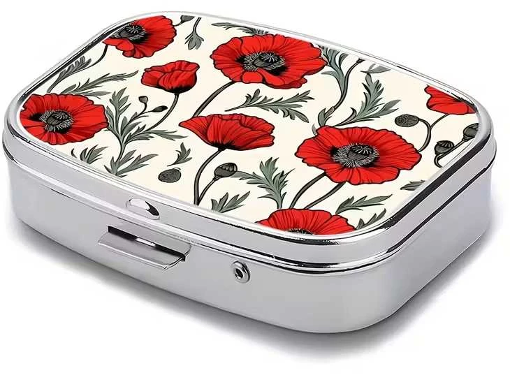 Vaistų dėžutė dviem skyreliais Poppy 1 vnt.
