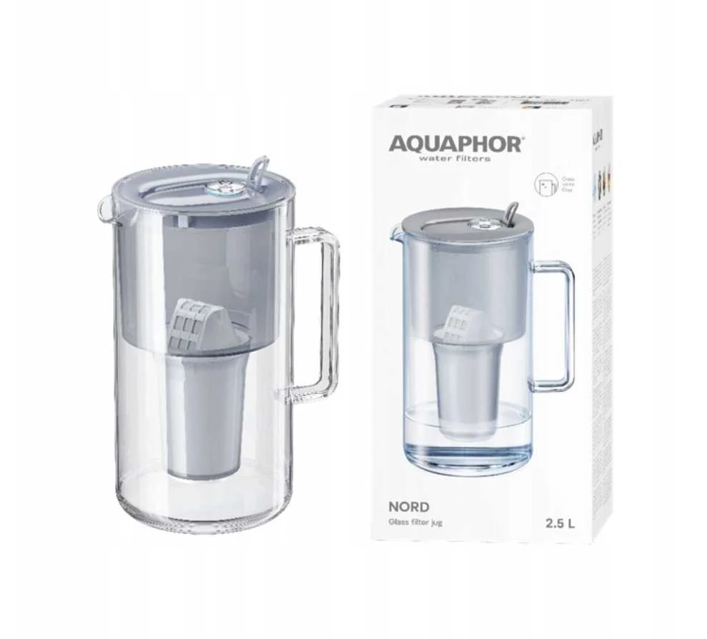 Aquaphor Nord A5 Pilkas Glass filter jug, pilkas