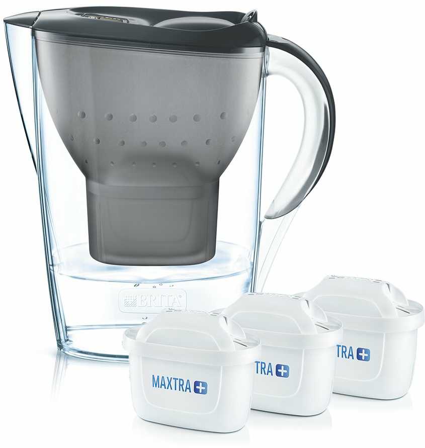 BRITA vandens filtravimo ąsotis „Marella“ grafito spalvos + 3 kasetės
