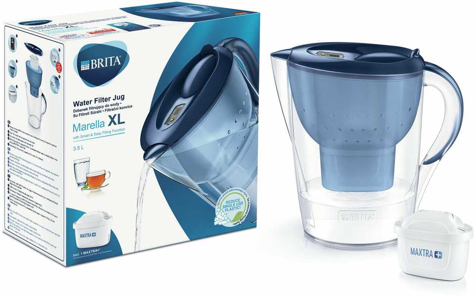 Vandens filtravimo ąsotis BRITA Marella XL 3.5L, melsvas su vandens filtru MAXTRA+ 1 vnt.
