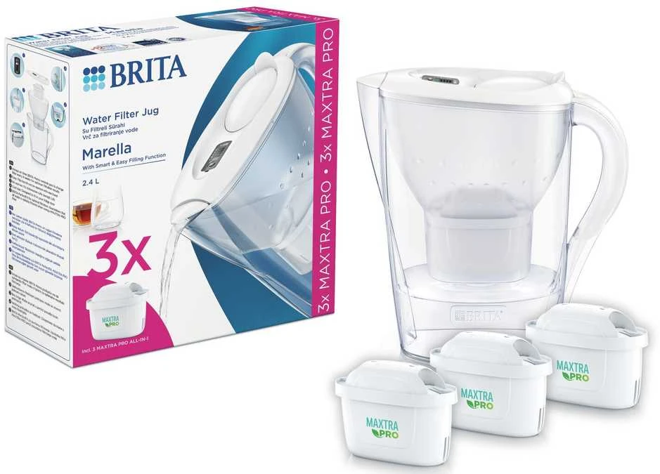 Filtravimo indas BRITA MARELLA 2.4 l, baltas + 3 Maxtra Pro filtrai