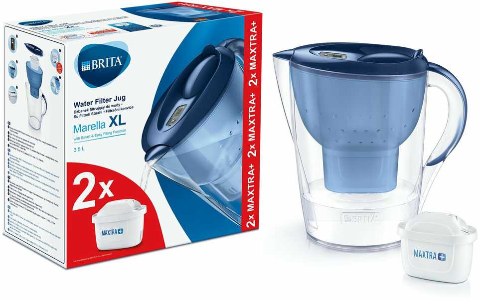 BRITA vandens filtravimo ąsotis Marella, mėlynas 1040565 – 3,5L +2vnt. Maxtra+