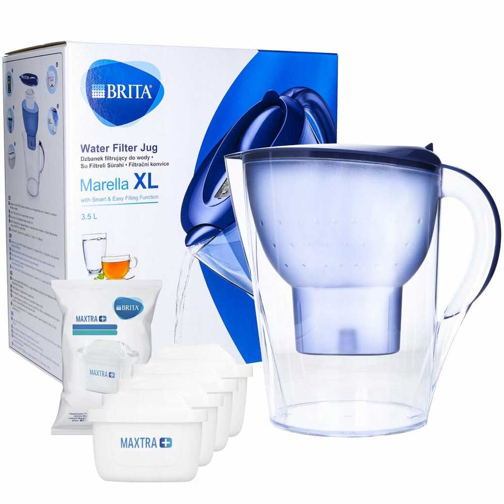 MARELLA XL ąsotis 3,5l, mėlyna + Brita Maxtra+ Pure Performance, 4 vnt.