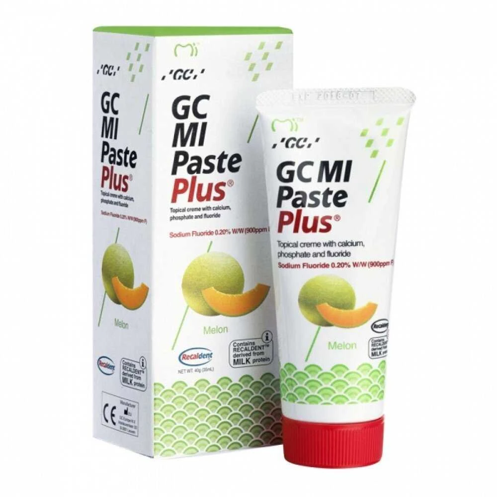 Dantų kremas su fluoru, melionų skonio GC Mi Paste Plus Recaldent, 35 ml