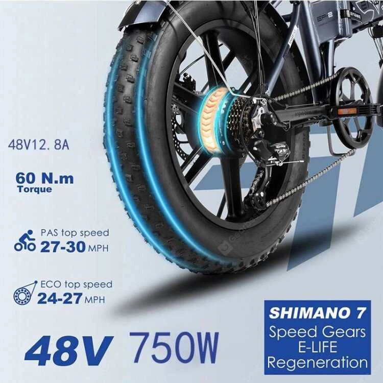Elektrinis dviratis Engwe EP-2 PRO, juodas