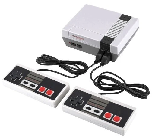 Goobay Goodbuy žaidimų konsolė su 2 vairasvirte ir 620 pilkų 8 bitų žaidimų