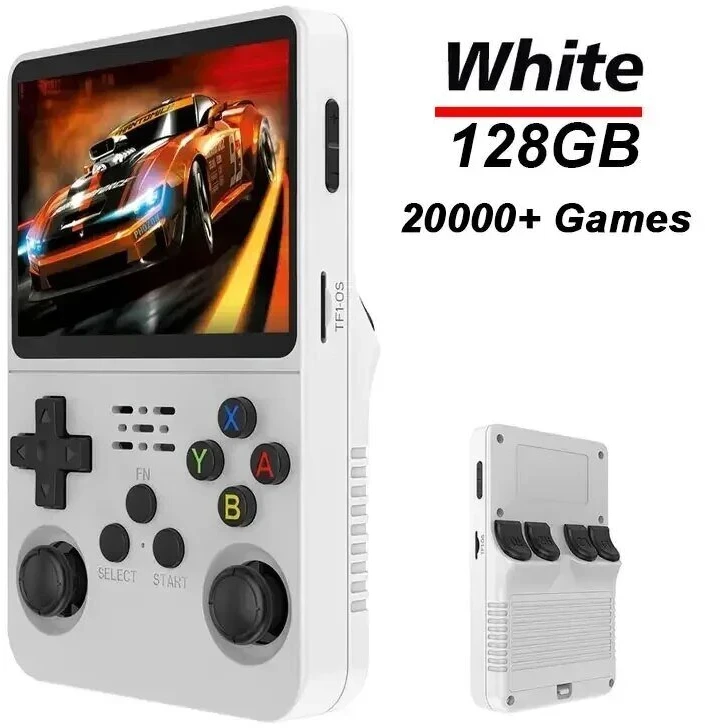 HappyJoe R36S, 128GB, balta, 20000+ Games, 3.5" IPS Screen, Linux