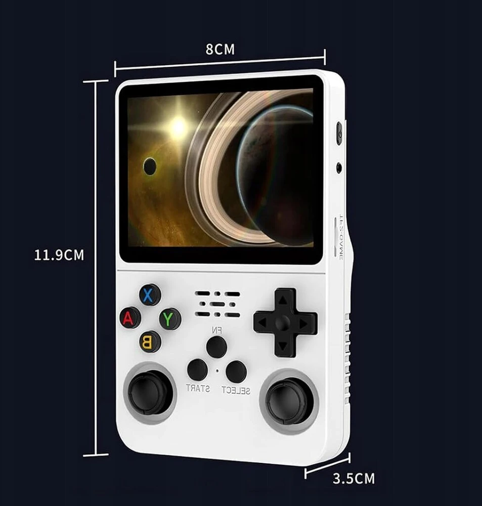 HappyJoe R36S, 128GB, balta, 20000+ Games, 3.5" IPS Screen, Linux