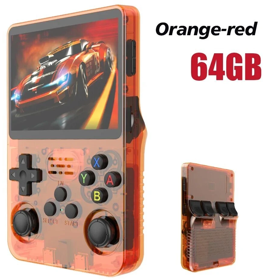 HappyJoe R36S, 64GB, oranžinė, 10000+ Games, 3.5" IPS Screen, Linux