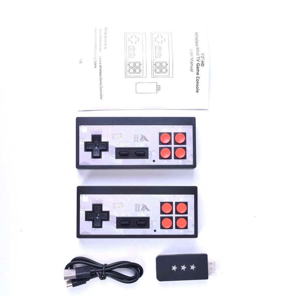 HDMI Jungties TV konsolė su 638 Skirtingais Retro Žaidimais ir belaidžiais valdymo pultais