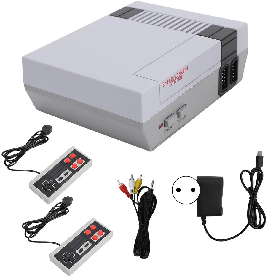 Mini 8 bitų retro televizoriaus vaizdo žaidimų konsolė su dviguba žaidimų pulto palaikymu TV išvestis 110?240VEU kištukas