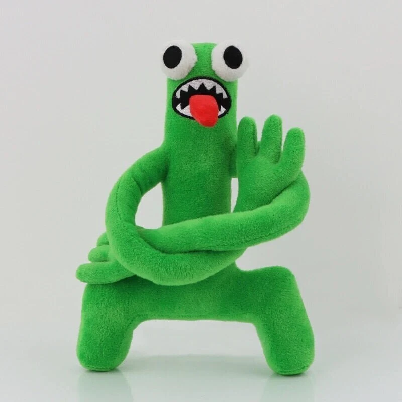 Minkštas pliušinis žaislas Rainbow friends, žaliasis ilgarankis, 30cm