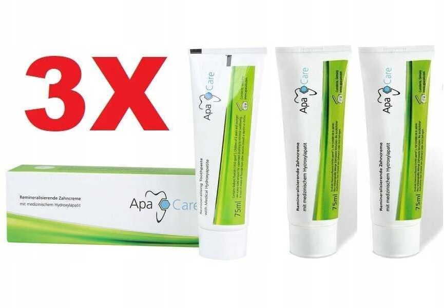 Remineralizuojanti dantų pasta ApaCare, 3x75ml