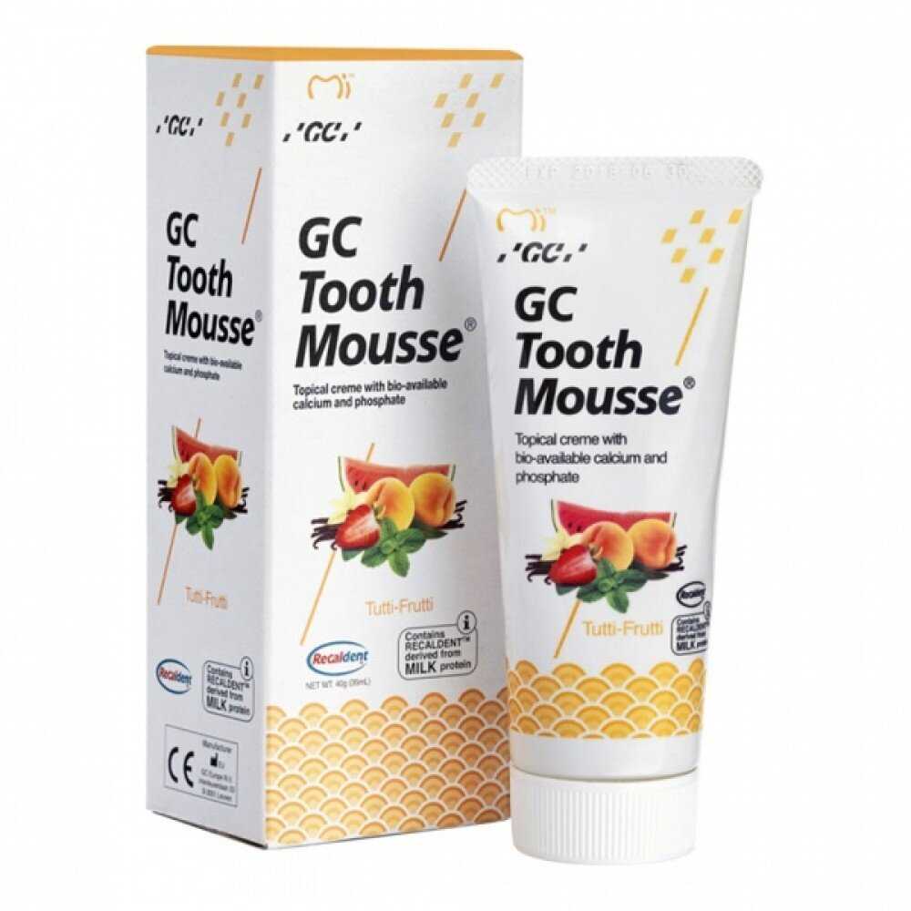 Remineralizuojantis dantų kremas be fluoro, įvairių vaisių skonio GC Tooth Mousse Recaldent, 35 ml