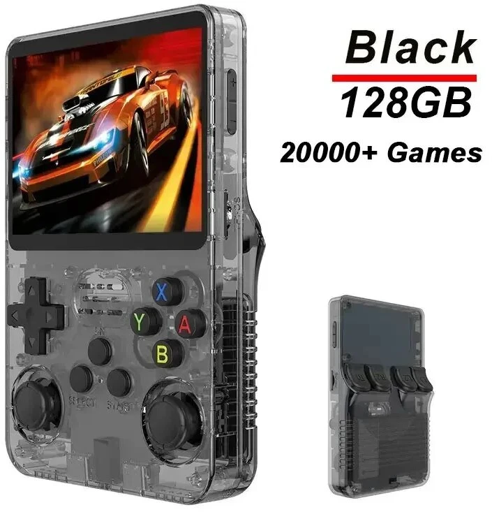 Retro žaidimų konsolė R36S arba 3,5 colio IPS ekranas ir 2000 žaidimų