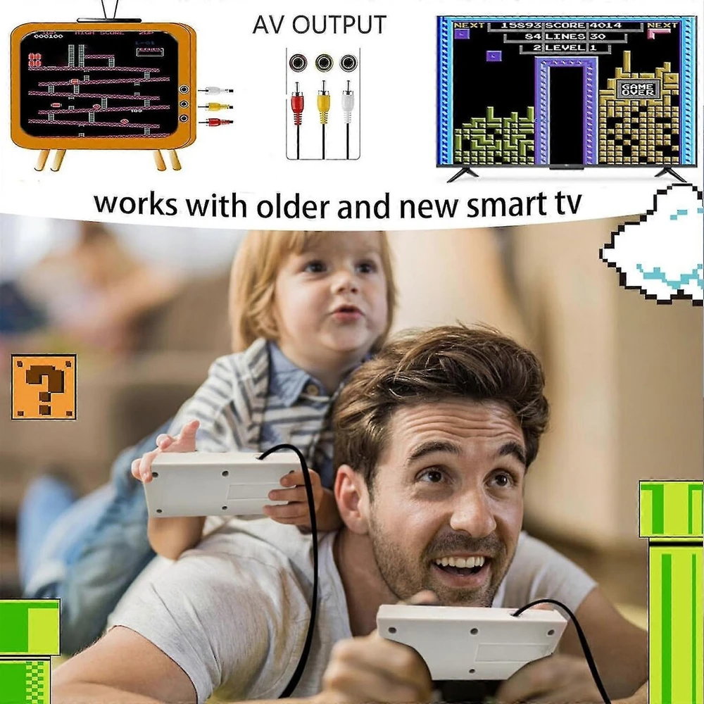 Retro žaidimų konsolė su 620 vaizdo žaidimų, Av ir Hdmi HD išvestis, „Plug and Play“, klasikinio leidimo mini pramogų sistema suaugusiems ir vaikams