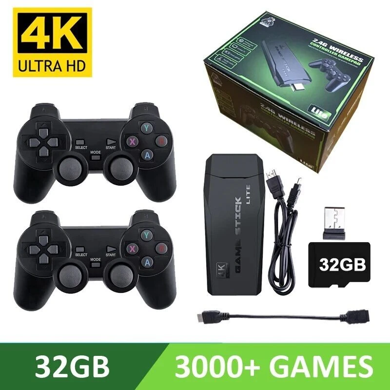 4K Ultra vaizdo žaidimų konsolė, skirta PS1 / SEGA / SNES / MAME Retro TV žaidimų konsolė 64 GB 10000 žaidimų vaizdo žaidimų lazda M8 / X2(M8 32G)