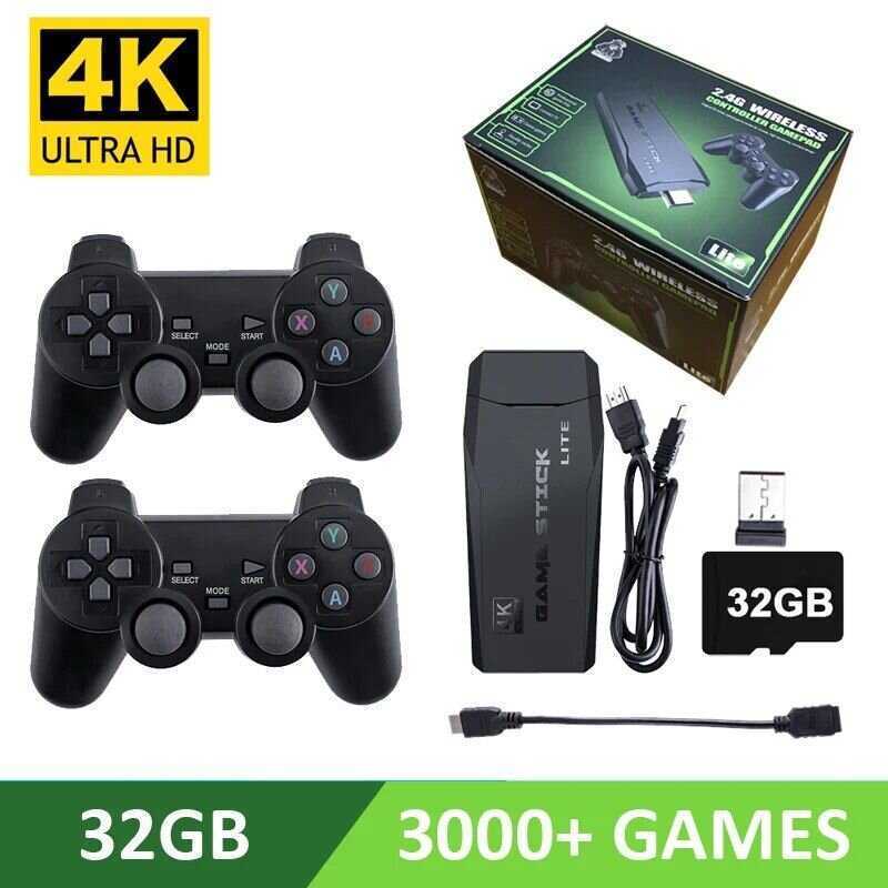 4K Ultra vaizdo žaidimų konsolė, skirta PS1 / SEGA / SNES / MAME Retro TV žaidimų konsolė 64 GB 10000 žaidimų vaizdo žaidimų lazda M8 / X2(M8 32G)