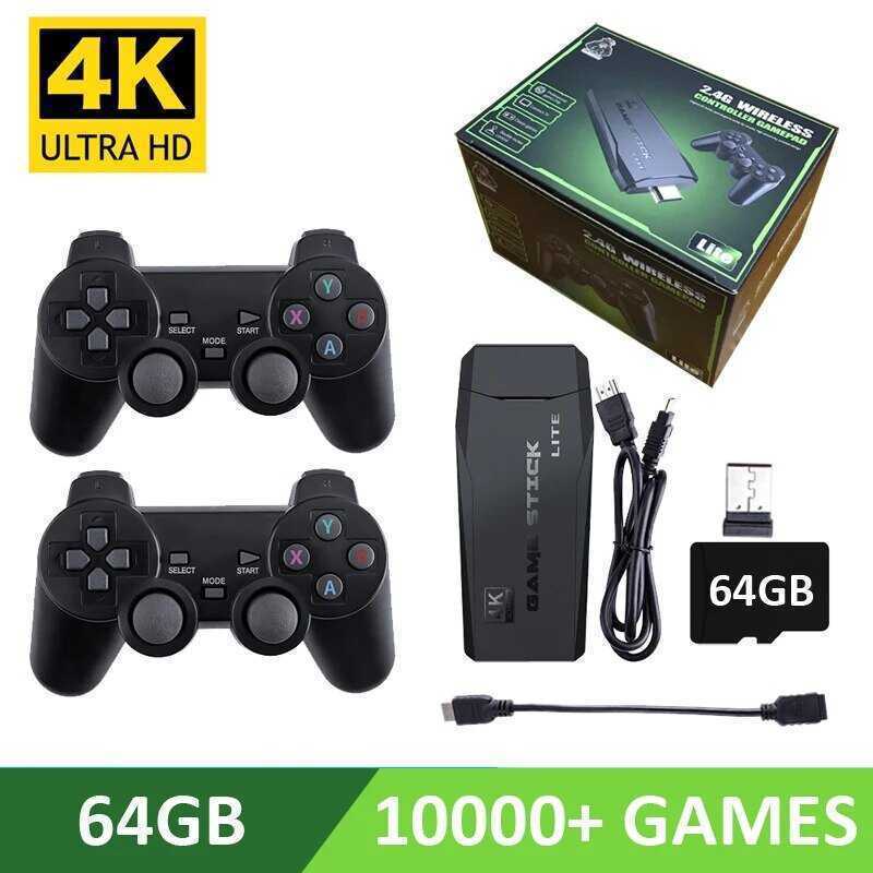 4K Ultra vaizdo žaidimų konsolė, skirta PS1 / SEGA / SNES / MAME Retro TV žaidimų konsolė 64 GB 10000 žaidimų vaizdo žaidimų kortelė M8 / X2