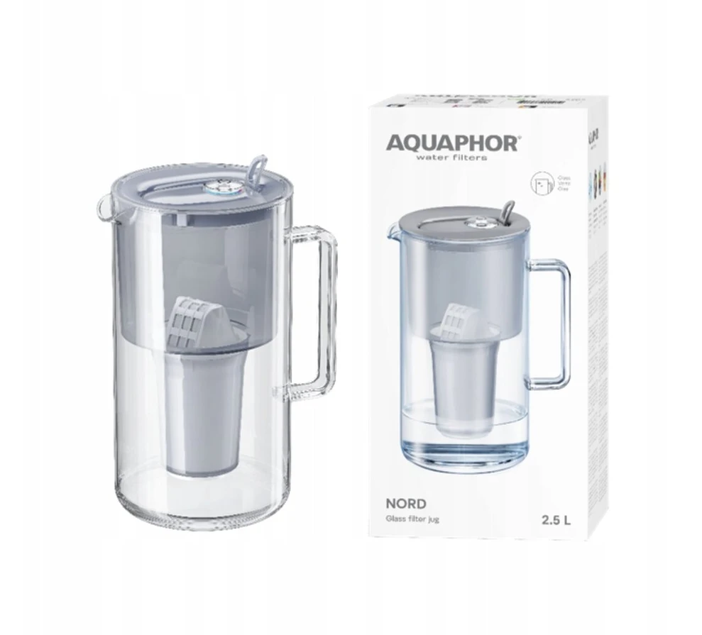 Aquaphor Nord A5 Pilkas Glass filter jug, pilkas