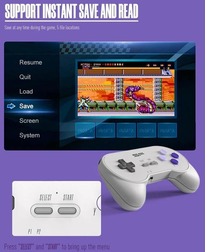 Belaidė klasikinių TV žaidimų konsolė HappyJoe SFC 1900+ Games + Download