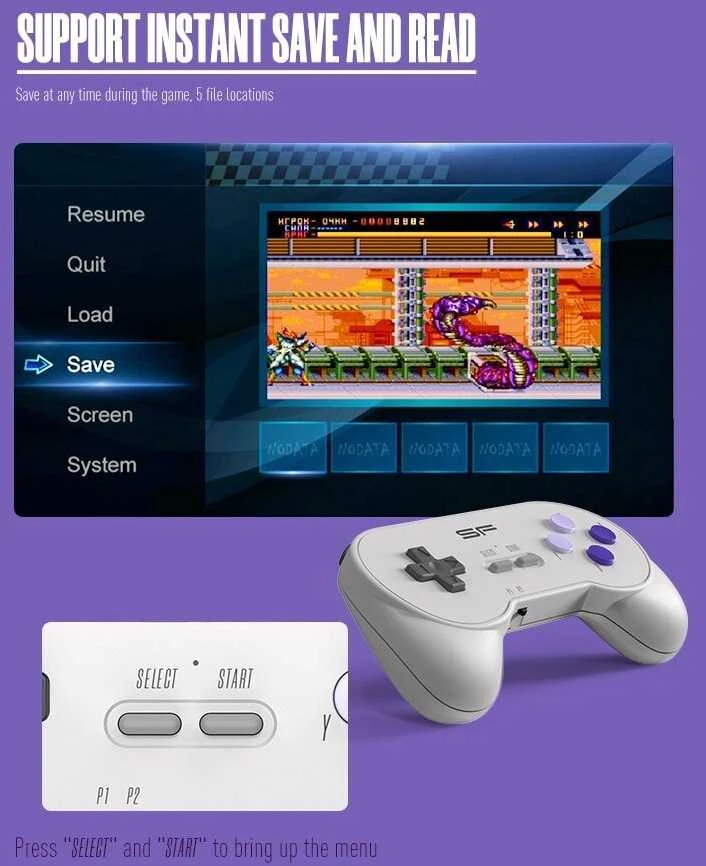Belaidė klasikinių TV žaidimų konsolė HappyJoe SFC 1900+ Games + Download